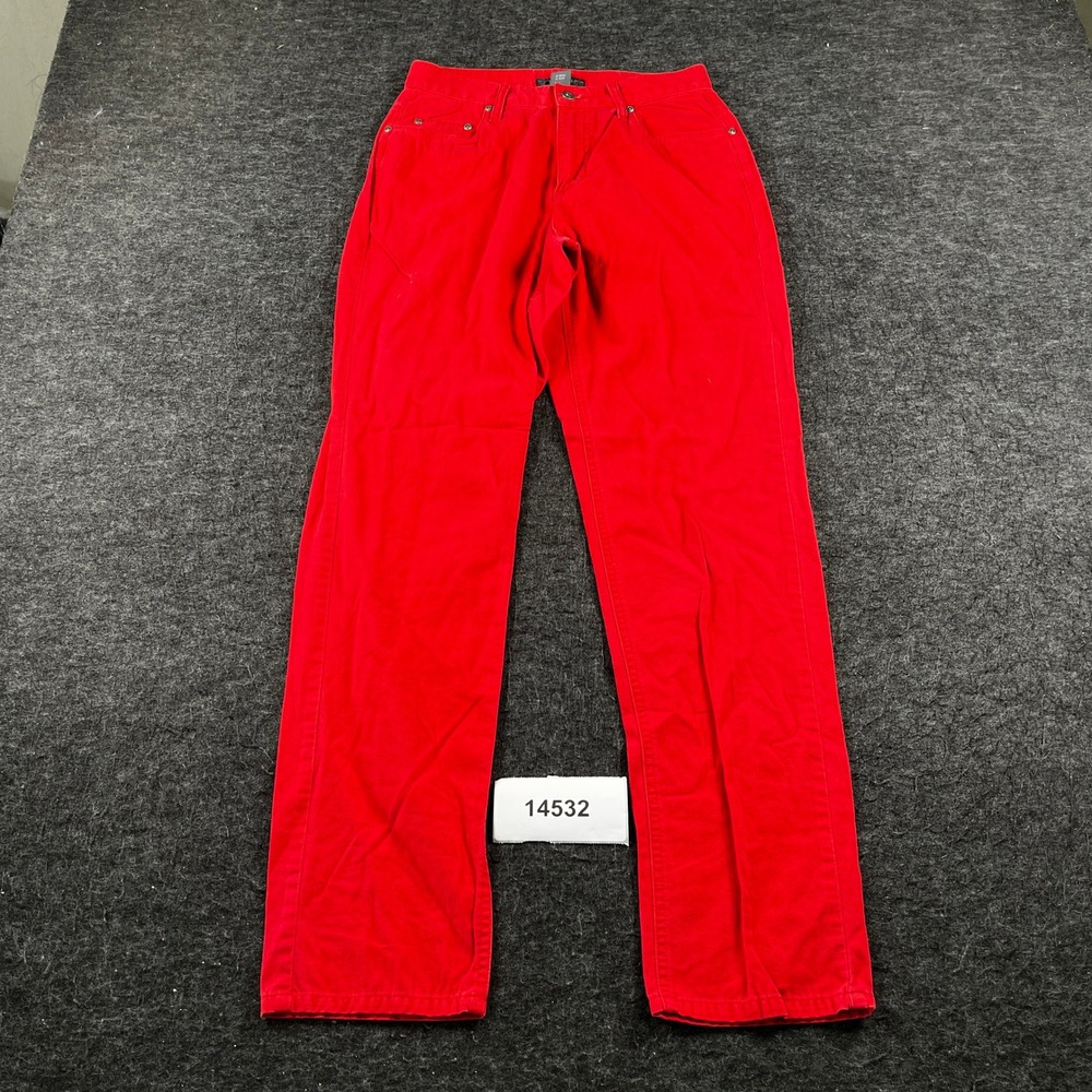 Liz Claiborne Jeans Womens 6 Red Cotton Stretch Lizwear Dark Wash Straight Leg